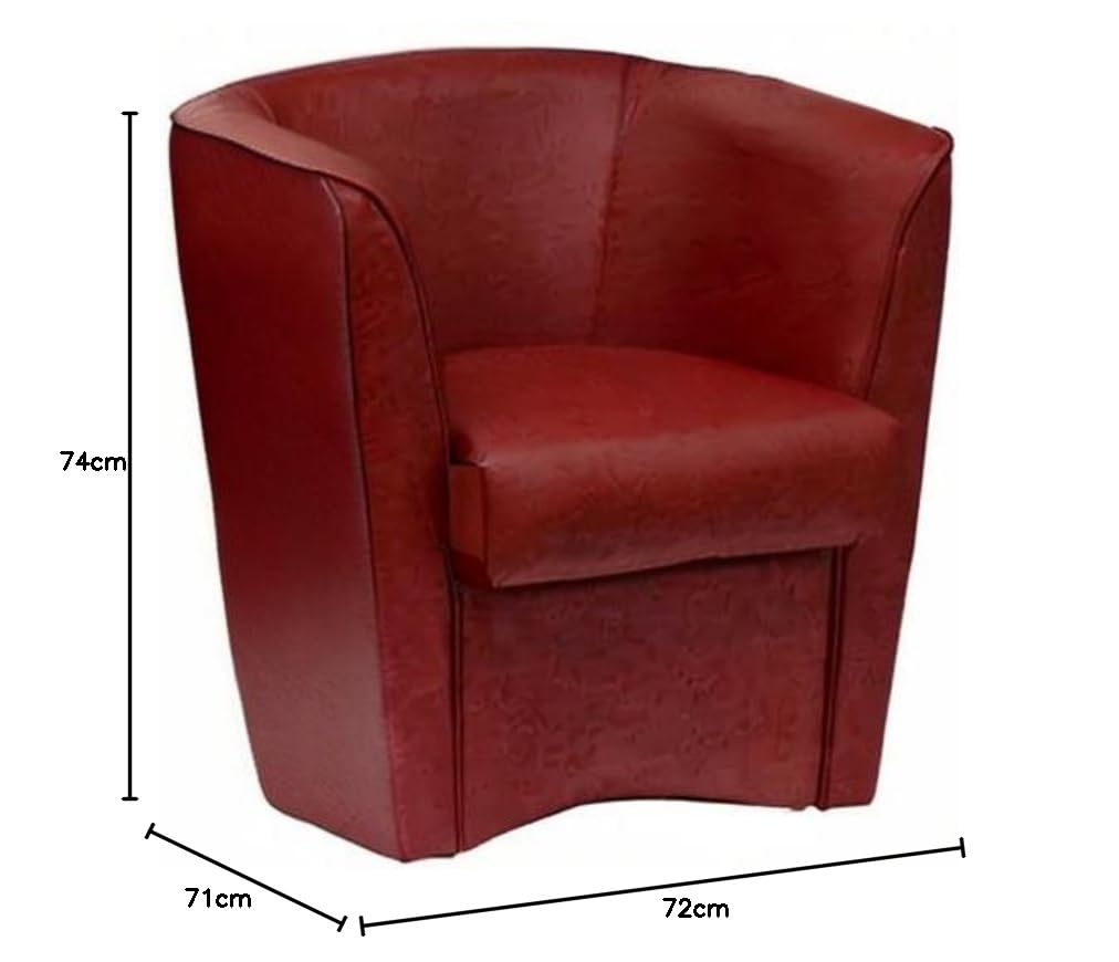 Sedam Srl Poltrona Pozzetto Valentina, in Ecopelle, Imbottita, Vari Colori, Casa Interno Ufficio, 100% Made in Italy (Bordeaux)