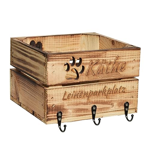 CHICCIE Leinenparkplatz Personalisierte Garderobe für Leinen 22x20x15cm Geflammt