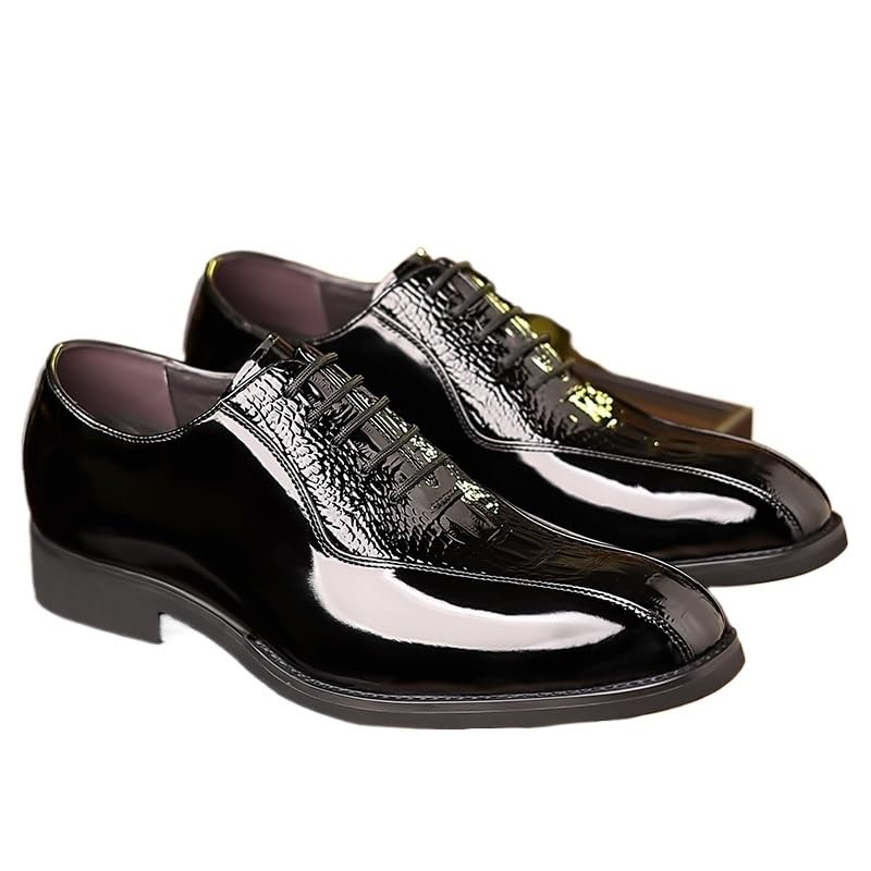Men's Shiny Genuine Leather Dress Shoes Classic Lace-up Formal Tuxedo Derby Shoes