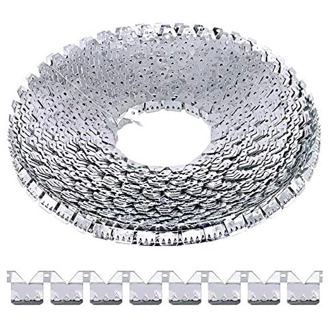 Rustark 65 ft Flexible Metal Tack Strip Three-Tooth Upholstery Premium Heavy Duty Curve Ease Grip for Furniture, Chairs, Sofa, Bed Repair Cover