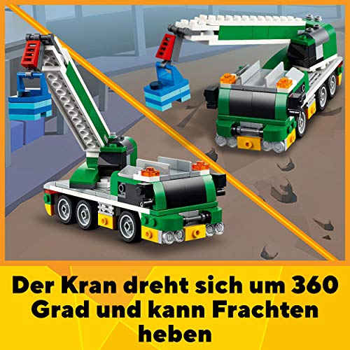 LEGO 31113 Creator 3-In-1 Rennwagentransporter Spielzeug LKW mit Anhänger, Kran und Boot, Rennwagen Autotransporter, Spielzeugauto für Kinder ab 7 Jahre – Bild 7