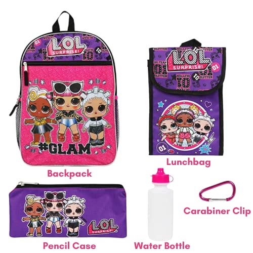 LOL Surprise Purple Back too School Essentials Set for Girls, Purple, Size 16"2