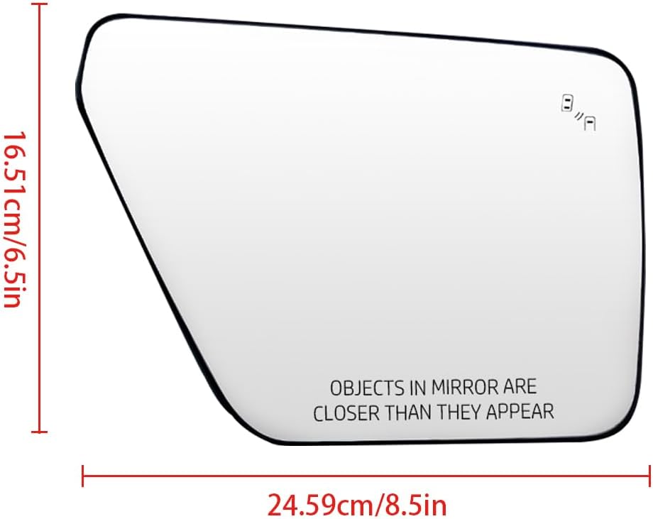 Side Mirror Glass, Rearview Mirror Glass with Heated and Blind Spot, Ml3Z17K707H Ml3Z17K707D Ml3Z17K707C, Ml3Z17K707K 2021-2024 Compatible with Ford F-150(US Version), Left Driver Side