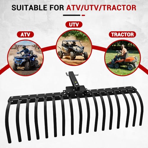 LTSEAME 48 Inch Tow Behind Rake