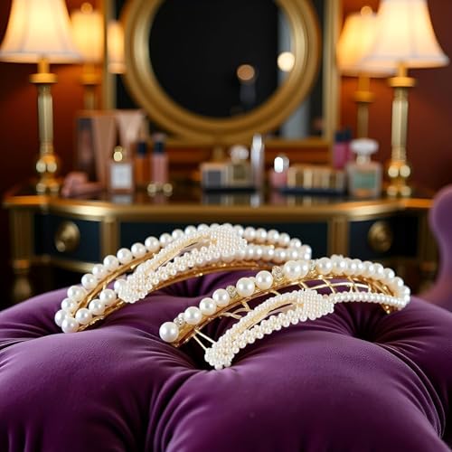 Pinzas con perlas para mujer, elegantes y estilizadas miniatura 2