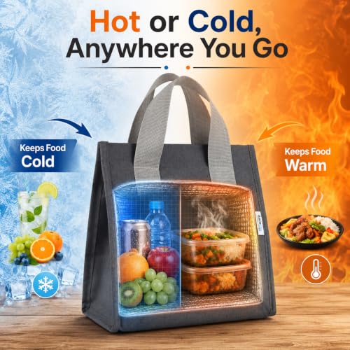 Image of SaleOn Insulated Lunch Bag for Office, School & Travel, Reusable Tiffin Bag with Aluminium Foil Lining, Durable Handles, Large Capacity Food Storage Bag with 1 Year Warranty