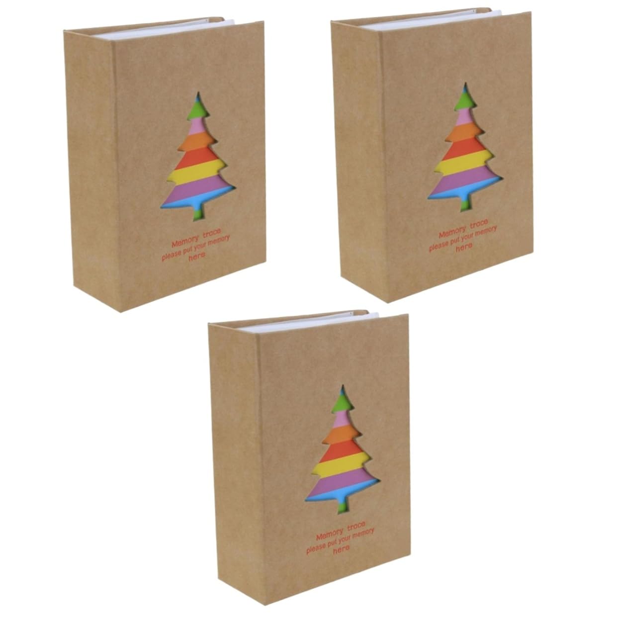 3St kreative Fotobuch-Album für Kinder Geburtstagsgeschenke Fotoalbum für -Bilderalbum christmas tree weihnachstbaum hohles Fotoalbum Tierfotoalbum ibasenice