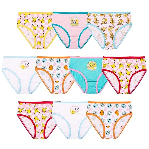 Pokémon Girls' 100% Combed Cotton Underwear with Pikachu, Evee, Squirtle, Jigglypuff and More in Sizes 4, 6 and 8 - Main Image