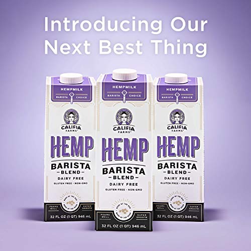 Califia Farms - Hemp Milk, Barista Blend, 32 Oz (Pack Of 6) | Shelf Stable | Non Dairy Milk | Creamer | Vegan | Plant Based | Gluten-Free | Non-Gmo, 32 Fl Oz (Pack of 6) - Thumbnail 4