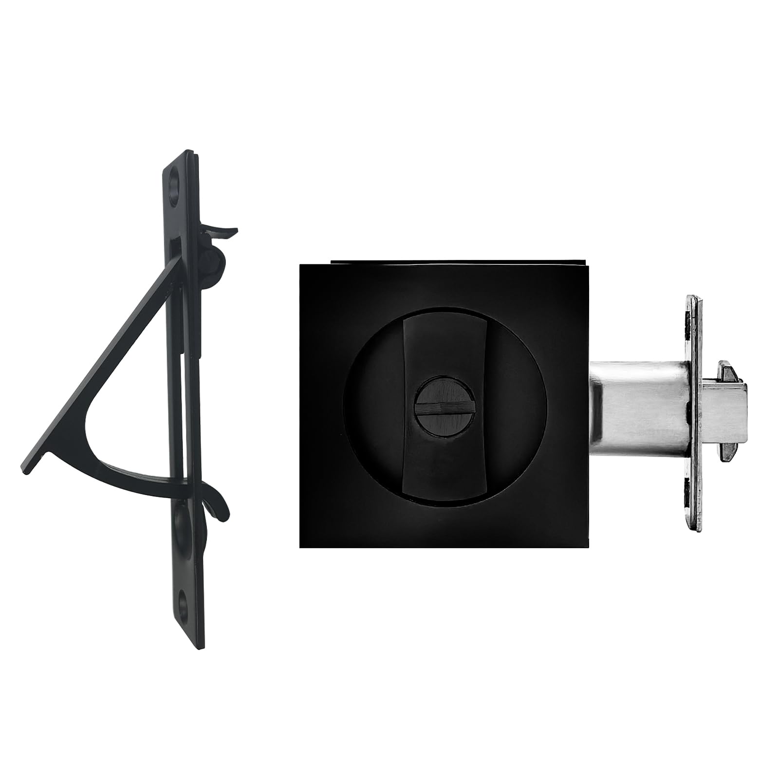 Photo 1 of SenHarvest Pocket Door Lock with Edge Pull, Black