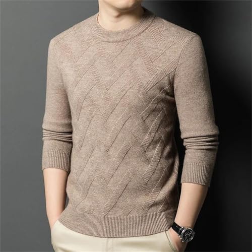 Thick Sweater Wool, Round Neck and Solid Color, Long Sleeve for Men's Outdoor in Cold Seasons, Warm Pullover2