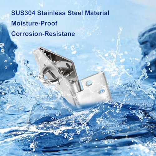 Image of HOWDIA 180 Degree Hasp Lock Latch with Padlock, 3 Inch Stainless Steel Pad Lock Latches Locking Latch Security Door Clasp Hasp for Shed /Gate /Storage（Silver）