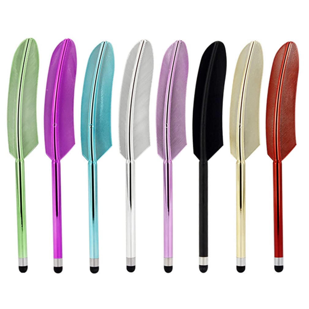 Morices 8 Pcs Stylus Pens for Touch Screens, Multicolor Feather Shaped Universal High Sensitivity Capacitive Stylus Compatible with Kindle Tablets Smartphones and Other Touchscreen Devices