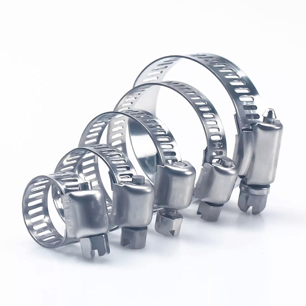 Atjfkywsg One Color 5Pcs Stainless Steel Mini Hose Clamp Set - Adjustable Pipe Clips For Automotive, Marine, And Home Use(16-25Mm)