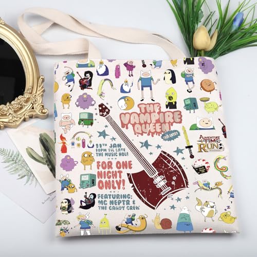 Bolso tote de lienzo con estampado de dibujos animados: Marceline, guitarra, anime, concierto, aventura, reina vampira (VampireQueenTS) miniatura 3