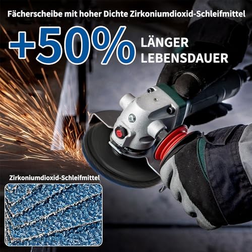 SIFANG Fächerscheibe 76 Metall Korn 60 Flex Schleifscheiben, 10 Stück mini flexscheiben 76mm Winkelschleifer Zubehör für Metall Holz Stahl Schnelles und Präzises Schneiden
