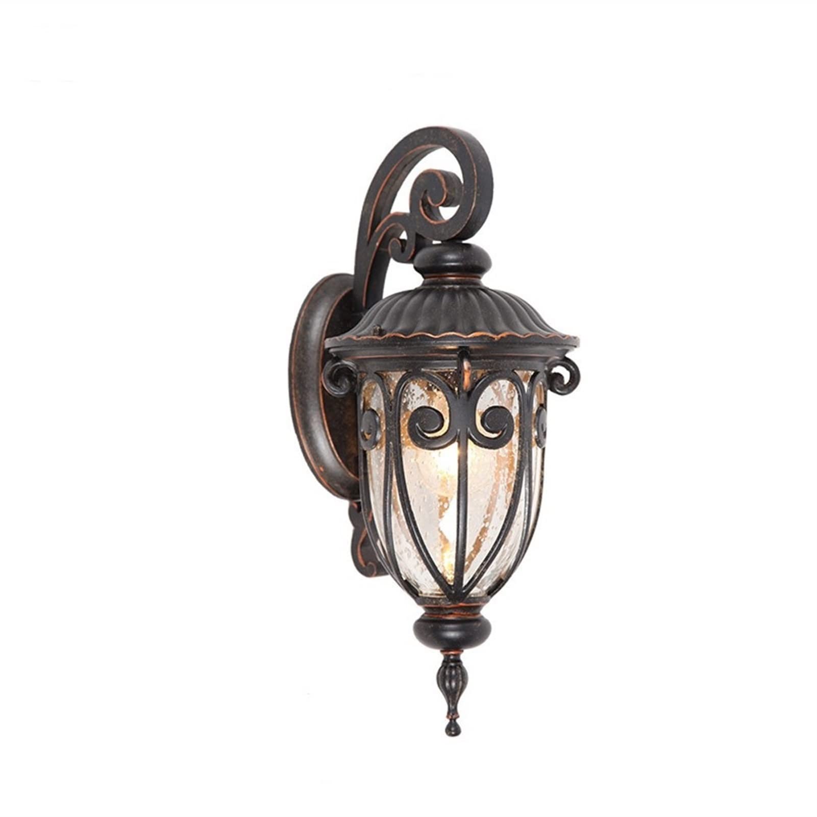 Lampada da Parete Moderna per Esterni, Lampada da Parete Europea E27, lampade da Parete in Vetro - Applique da Parete in Alluminio in Metallo Industriale retrò Europeo i(Down-Small