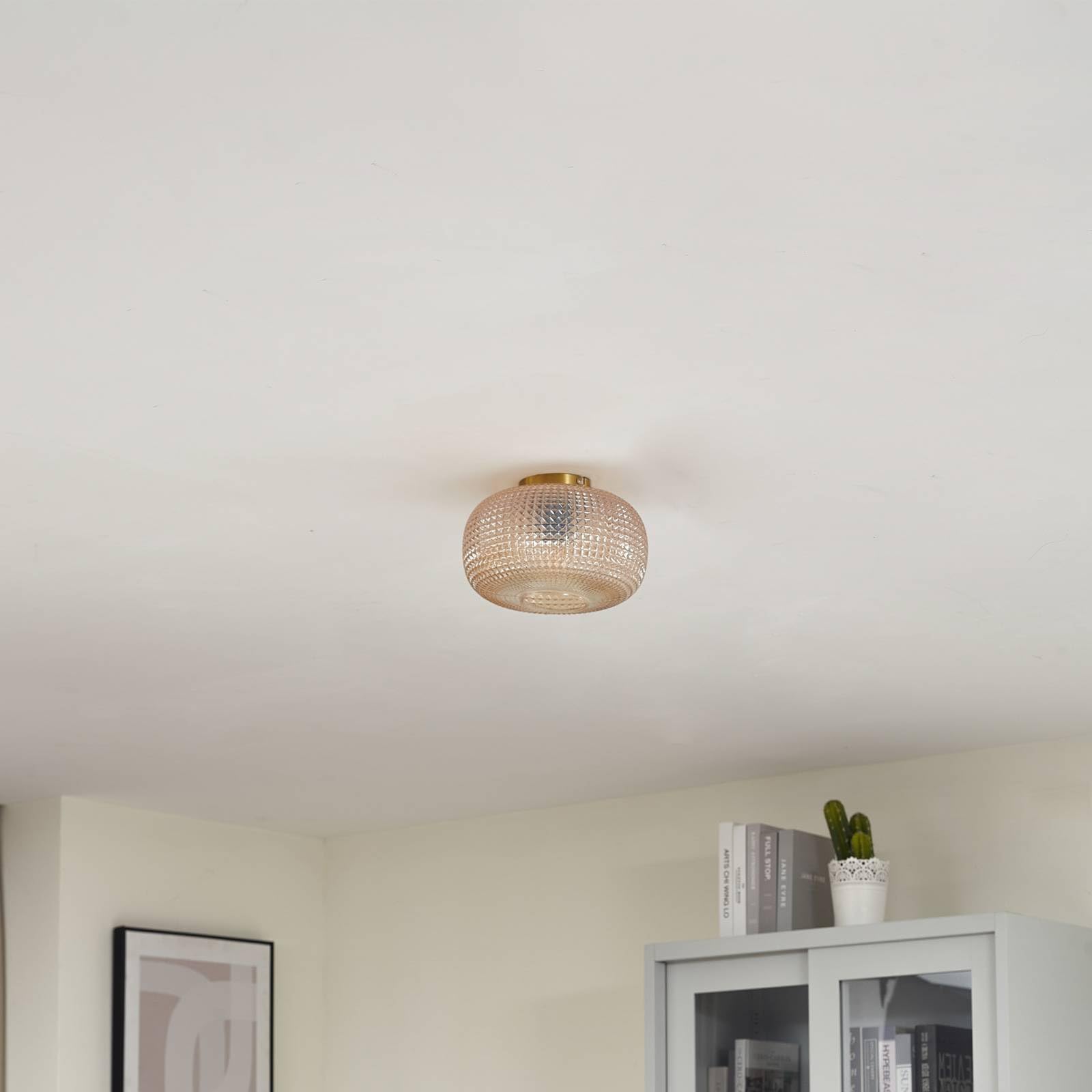 Lindby Lampa sufitowa Hildur (nowoczesna) w kolorze kremowym ze szkła (1 żarówka, E27) – lampa sufitowa lampa do salonu