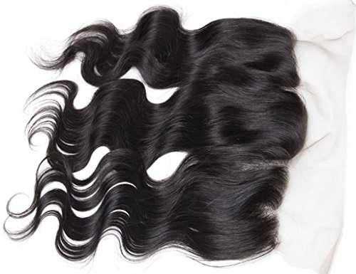 13x4" Ear To Ear Full Lace Frontal Closures 3 Part Bleached Knots With Baby Hair Body Wave Brazilian Virgin Best Remy Human Hair Lace Front Closure Top Extensions 130% Density Natural Color 14 inches
