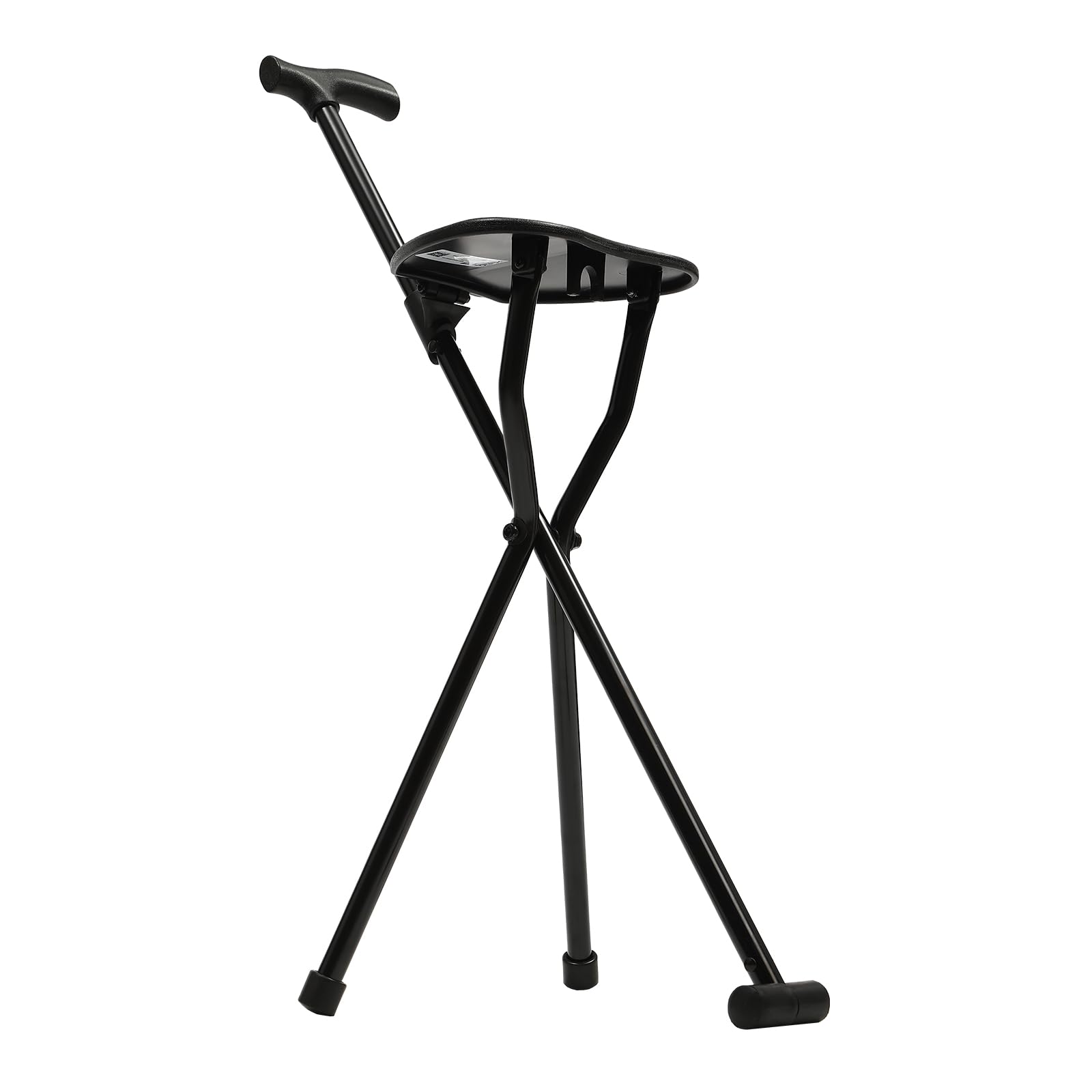 Bastone da passeggio pieghevole con sedile, peso massimo 113 kg, treppiede portatile per anziani, ideale per passeggiate, pesca e attività ricreative, compatto e comodo
