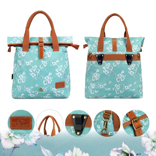 TOURBON Damen Fahrradtasche Shopper Wasserdicht Segeltuch Fahrradtaschen für Heckträger Handtasche für Radfahren Reisen