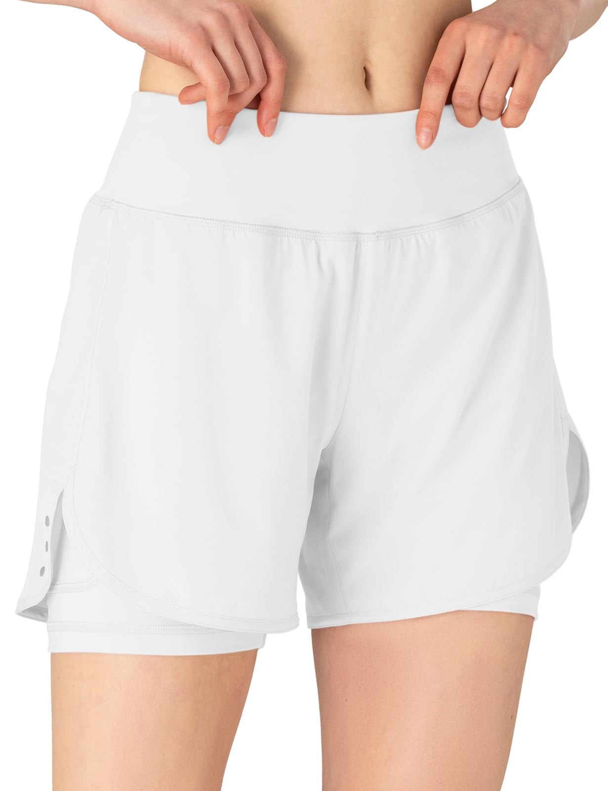donhobo Pantaloncini Sportivi da Donna Estivi 2 in 1, ad Asciugatura Rapida, da Corsa, Fitness, Yoga, Jogging, Sport