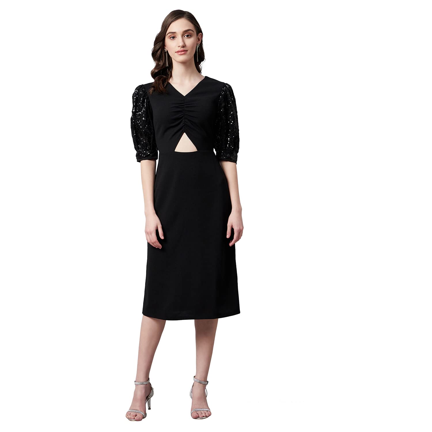 AND MARY:Clair knit set dress(Black:S)