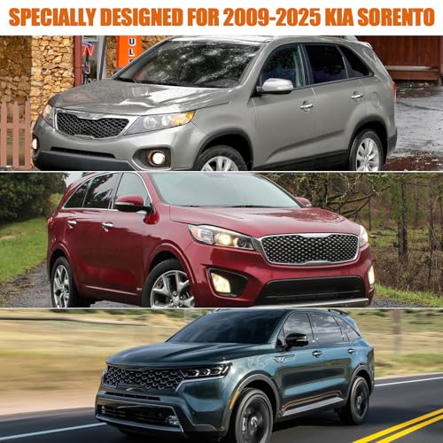 Image of Waterproof Car Covers Replace for 2009-2025 Kia Sorento, 6 Layers Silver All Weather Car Cover with Zipper Door & Windproof Bands for Snow Rain Dust Protection