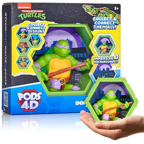 Wow! PODS   4D Ninja Turtles Donatello, Figura Coleccionable única conectable Que explota de su Mundo en el tuyo, exhibición de Pared o Estante, Juguetes y Regalos de Las Tortugas Ninja, Serie 1 n.º