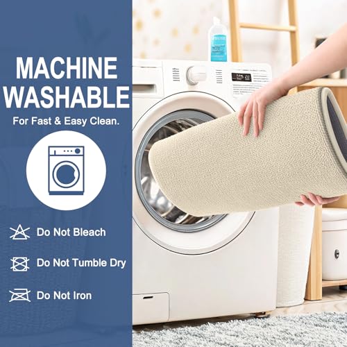 Image of OLANLY Thick Memory Foam Bath Mat Rug 30x20, Extra Soft Absorbent Bathroom Rug, Quick Dry Bath Mats, Non-Slip, Machine Washable Carpet for Bathroom, Tub and Shower, Home Decor Accessories, Sand
