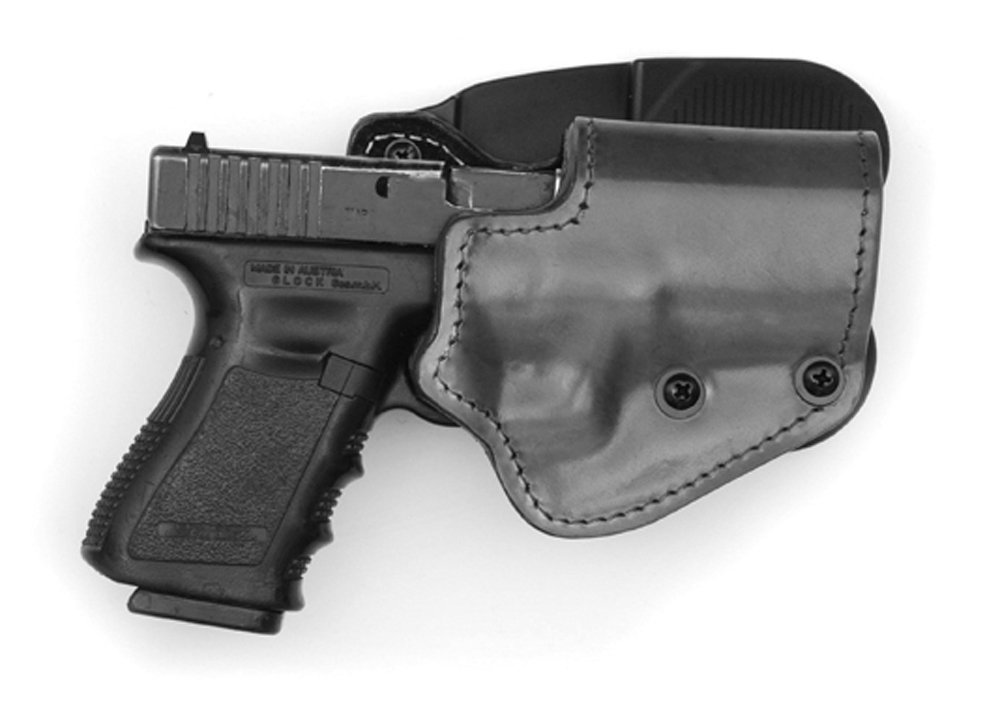 Mako 3-Layers Black Holster (Leather/Kydex/Suede Lining) - Paddle Version Fits Colt 1911 Hand Gun