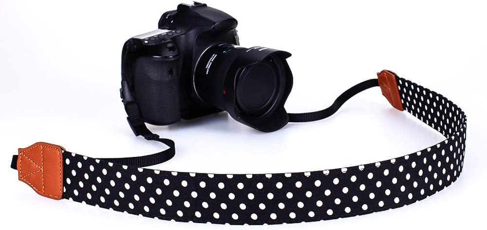 Eorefo Camera Strap Women Camera Neck Strap Shoulder Belt Strap for Compact Digital Camera, Mirrorless Camera, Small DSLR Camera, Instant Camera.(Black)