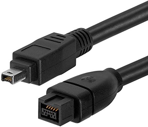 Cmple - 15FT Bilingual FireWire 800/Firewire 400 Cable - IEEE 1394 High Speed Firewire 9 Pin to 4 Pin Cable for MacBook PC - 15 Feet Black