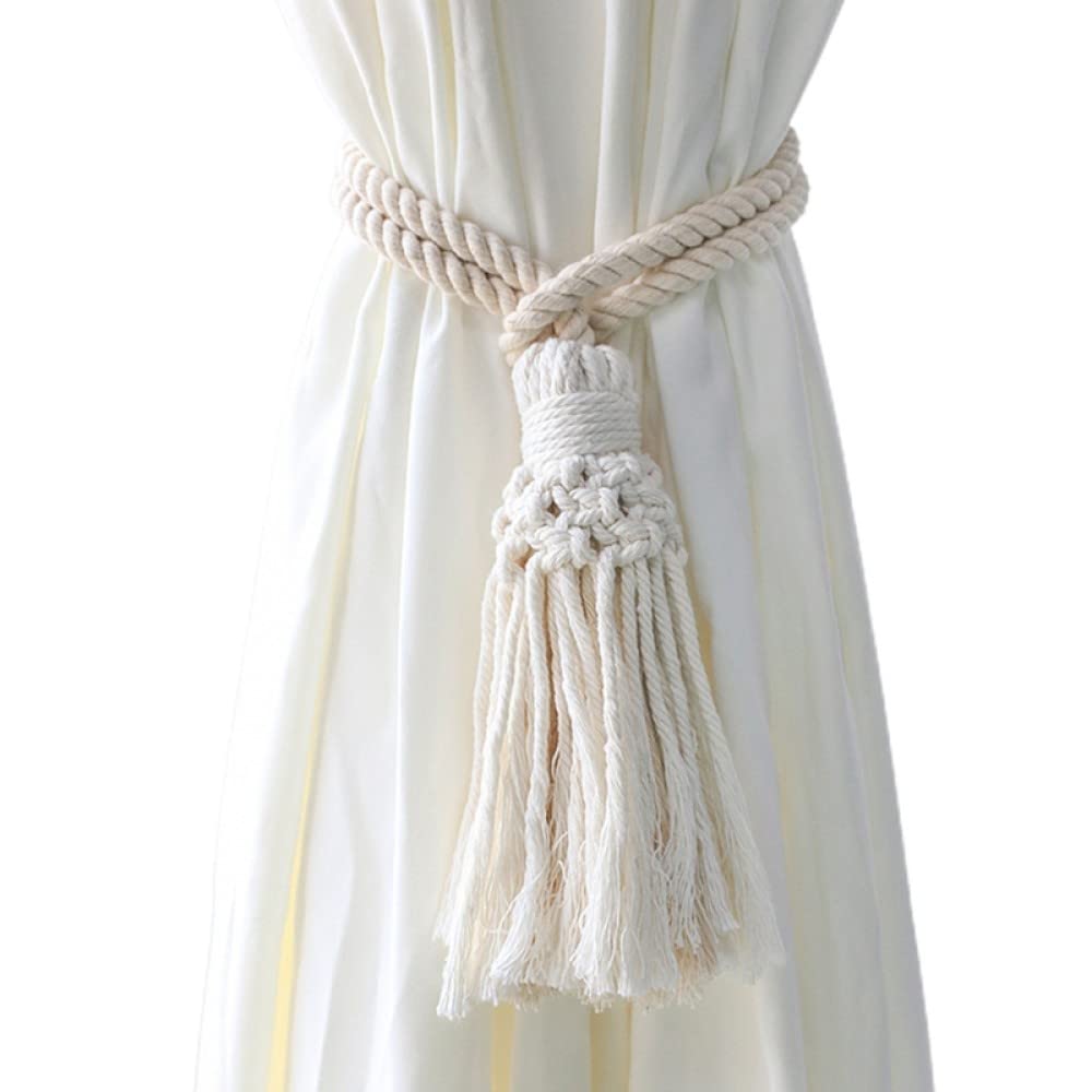 Curtain Ropes Tiebacks, Curtain Holder Cotton Tassel Tieback Buckle Strap Curtain Holdbacks 1pcs(A)