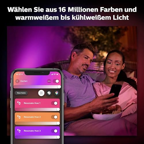 Philips Hue Resonate Außen-Wandleuchte, Gartenbeleuchtung, Silber – Ansicht 5