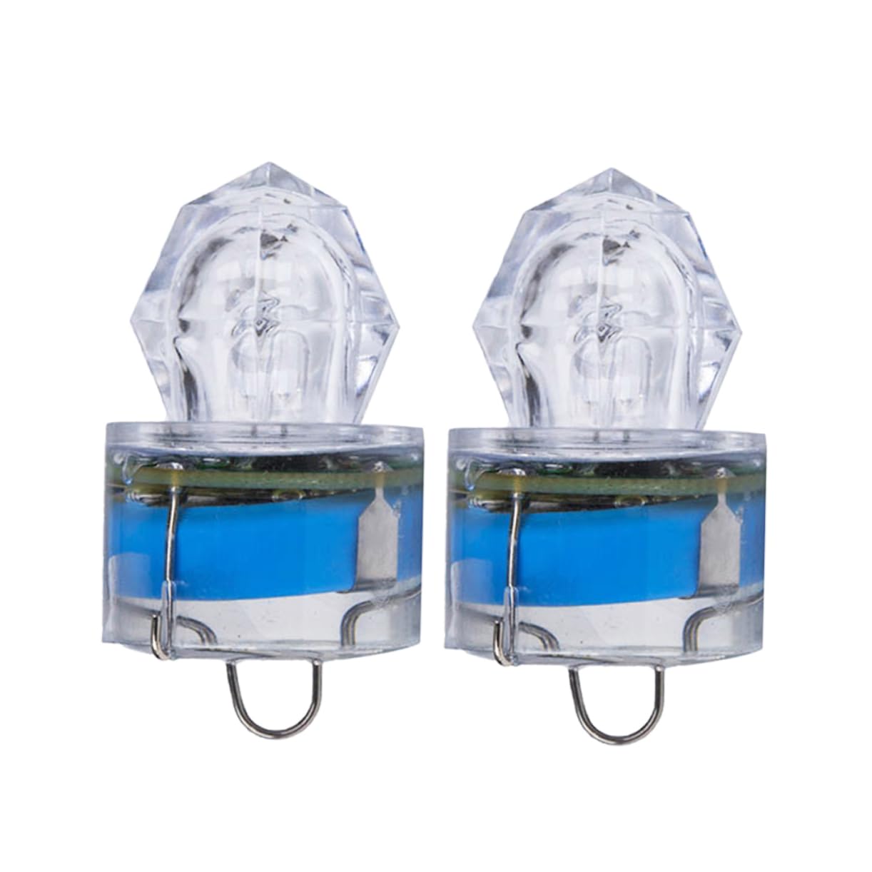 POPETPOP 2Pcs LED Underwater Fishing Light Lure for Night Fishing Random Color Bait Attractor for Deep Sea Lake River Use