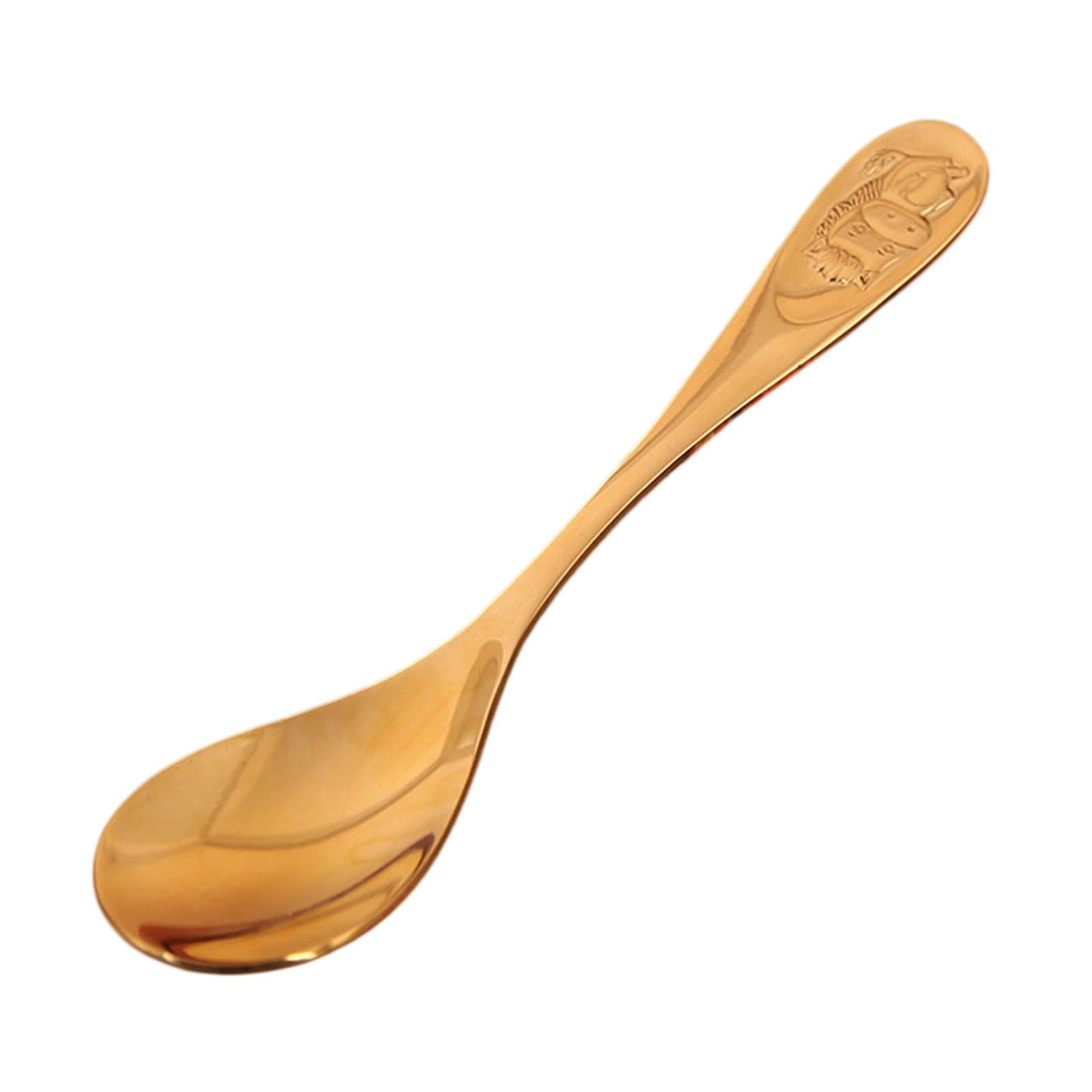 LUCKGONI Elegant Chinese Birth Animal Soup Spoon Bronze 12 Animal Design Optional For Dining And Collecting