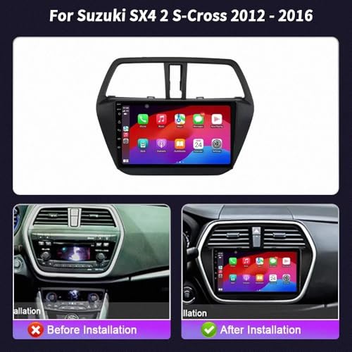 Pantalla coche con Android Auto, Carplay y Bluetooth para Suzuki SX4 S-Cross 2012-2016 2