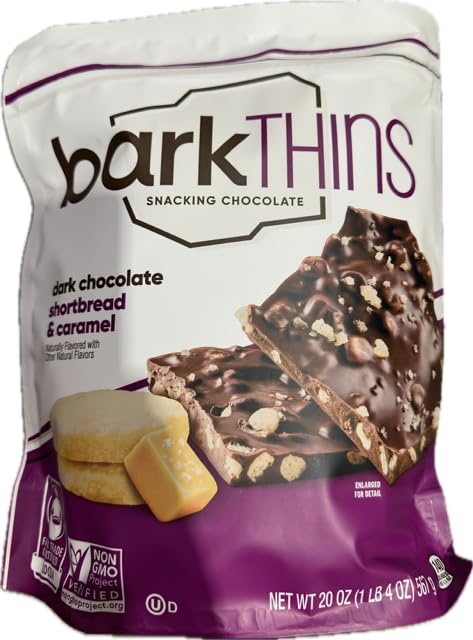 Bark-Thins Dark Chocolate & Shortbread Caramel Snacking Chocolate, 20 oz