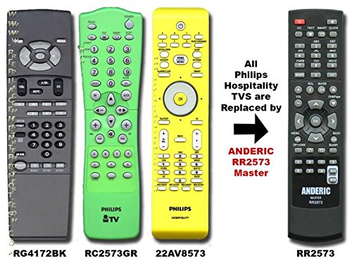 Anderic Rr2573 For All Philips/Magnavox Tvs - Master/Setup Remote - No Programming Required - Substitute For Philips Rc2573Gr, Rg4172Bk, 22Av8573/00 #TOP1