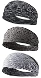 ヘアバンド メンズ ヘッドバンド 【紫外線防止指数 UPF50+(検査済)】【驚きの吸汗力・肌触りが柔らかい】【 洗顔・おうち時間とアウトドアにもお勧め】 ヘアターバン 汗止め 洗顔 薄型 スポーツ ランニング ダンス ヨガ ジョギング オールシーズン 男女兼用 3本セット (#11.ストライプグレー+ストライプ濃いグレー+ストライプライトグレー)