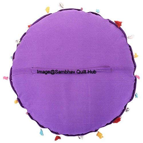 Stylo Culture Cuscini Yoga Etnici Per Sedersi Sul Pavimento Indiano Mandala Cuscino Da Terra Copri Blu Scuro 32x32 Cm Grande Decorazione Rotonda Seduta Copri Pouf Poggiapiedi Cotone Elefante 1 Pz