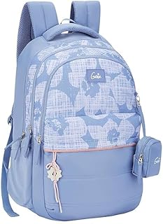 Genie Quilsy School Backpack For Girls |19 Inch-40 Litres With Laptop Sleeve, Rain cover, Three Compartments, |Best for Bo...