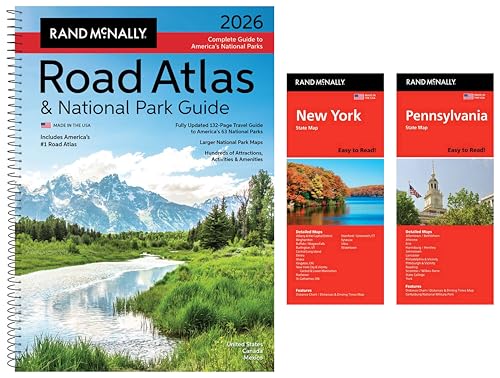 2026 Road Atlas & National Park Guide with New York & Pennsylvania State Maps