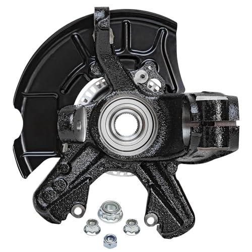 Image of Detroit Axle - Front Steering Knuckle for 1998-2010 Volkswagen Beetle 1999-2006 2010 Golf 1999-2005 Jetta, Left Steering Knuckle & Wheel Hub Bearing Assembly Replacement