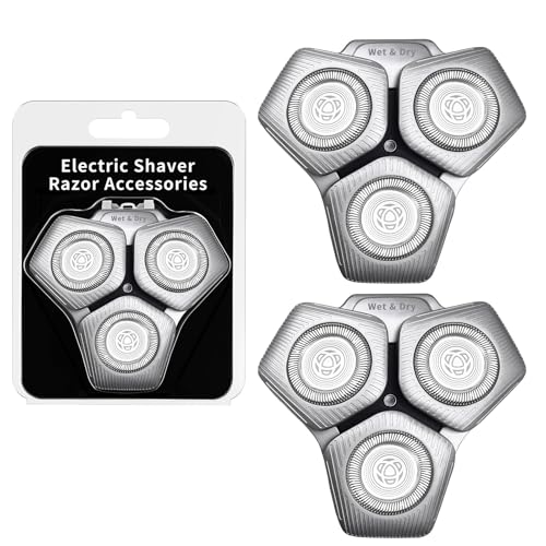 Cabezales de afeitado SH71/50 compatibles con las navajas Phil*is Serie S5000 (S5XXX), S7000 (S7XXX), SH60/70 y SH71/50, lote de 2 (plateado)