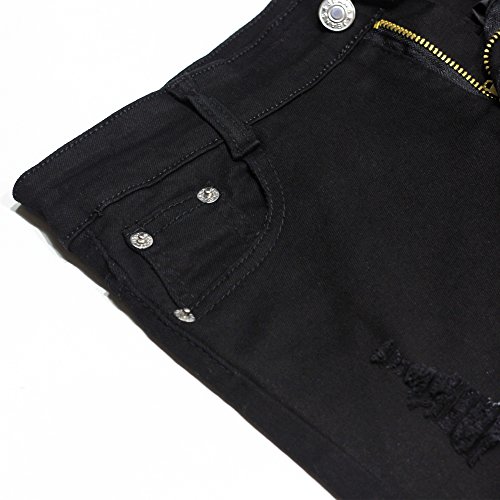 Kihatwin Big Boy's Casual Skinny Ripped Jeans Slim Fit Distressed Zipper Pants with Holes3