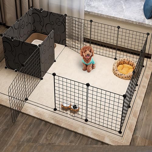 Parc blanc pour petits chiens en métal robuste design intérieur