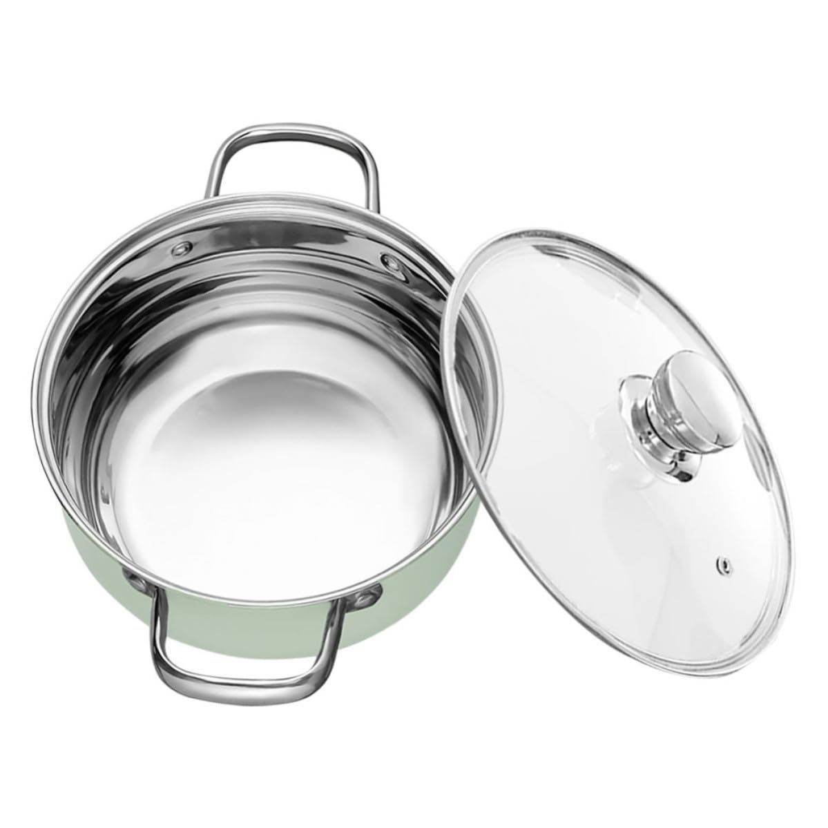 Marmite à soupe induction et gaz en acier inoxydable pour cuisine familiale
