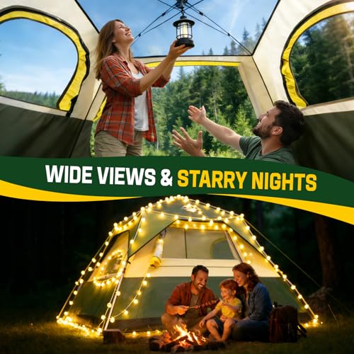Tent 4 Person Tents for Camping - Instant Cabin Tent Setup in 50 Seconds with Rainfly & Windproof, Portable Pop Up Tents with Carry Bag for Family Outdoor Camping & Hiking - Image 3